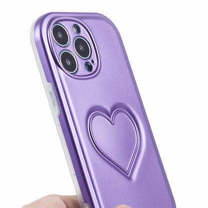For iPhone 14 Pro Max Case IMD TPU Cover with 3D Effect Love Heart