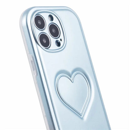 For iPhone 13 Pro Max Phone Case Concave 3D Love Heart IMD TPU Back Cover