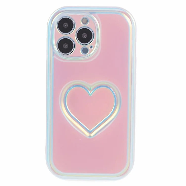 For iPhone 13 Pro TPU Case 3D Effect Heart Shape IMD Phone Cover