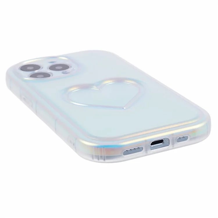 For iPhone 13 Pro TPU Case 3D Effect Heart Shape IMD Phone Cover