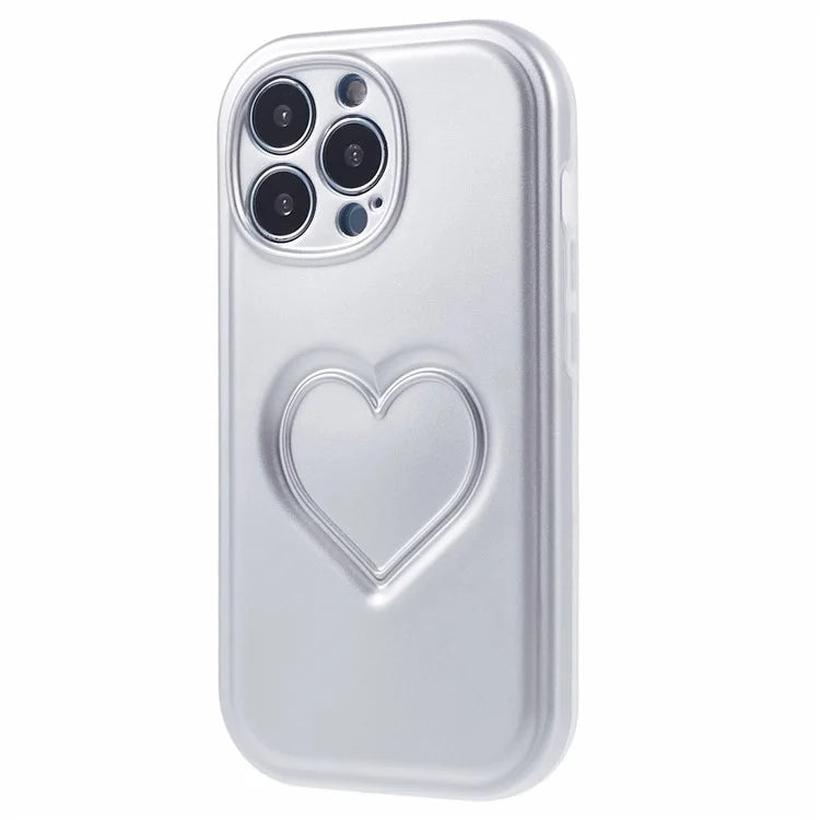 For iPhone 13 Pro TPU Case 3D Effect Heart Shape IMD Phone Cover
