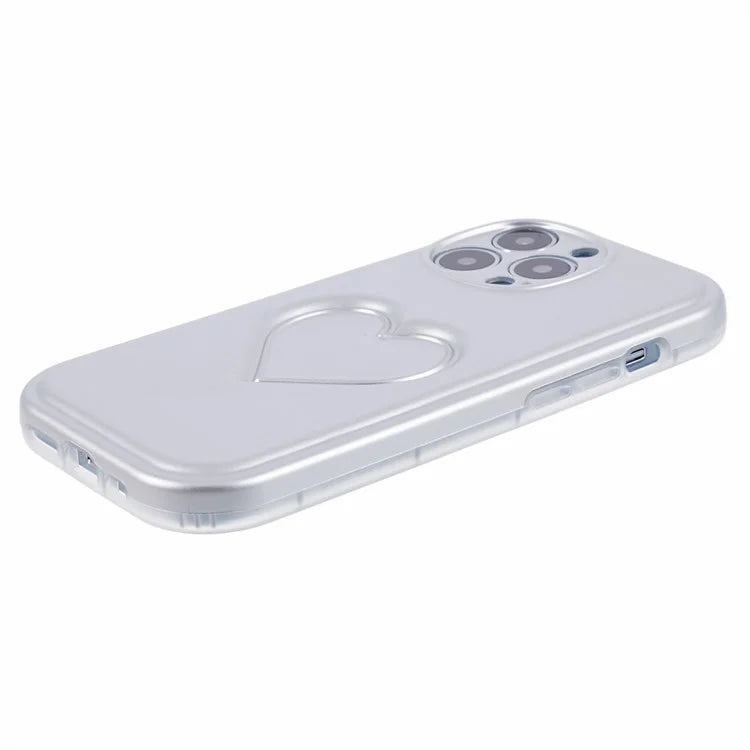 For iPhone 13 Pro TPU Case 3D Effect Heart Shape IMD Phone Cover