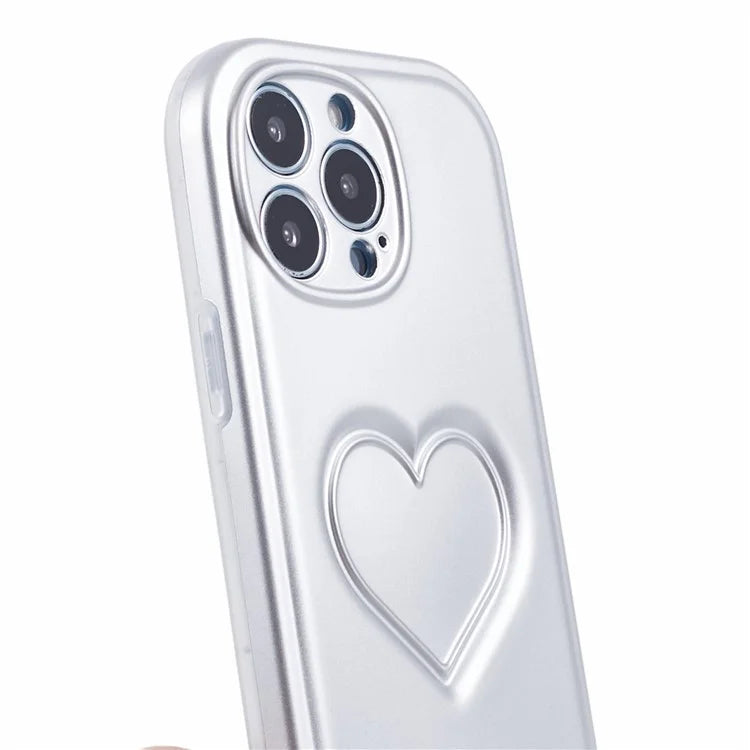 For iPhone 13 Pro TPU Case 3D Effect Heart Shape IMD Phone Cover