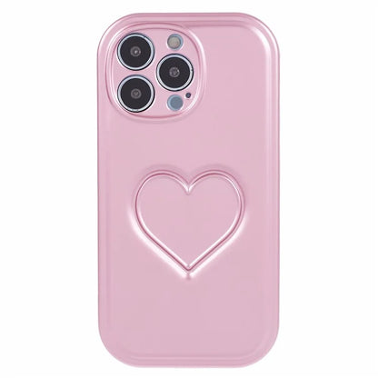 For iPhone 13 Pro TPU Case 3D Effect Heart Shape IMD Phone Cover