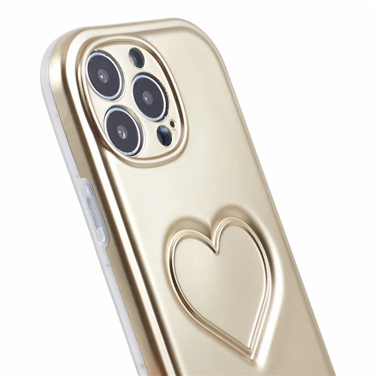 For iPhone 13 Pro TPU Case 3D Effect Heart Shape IMD Phone Cover
