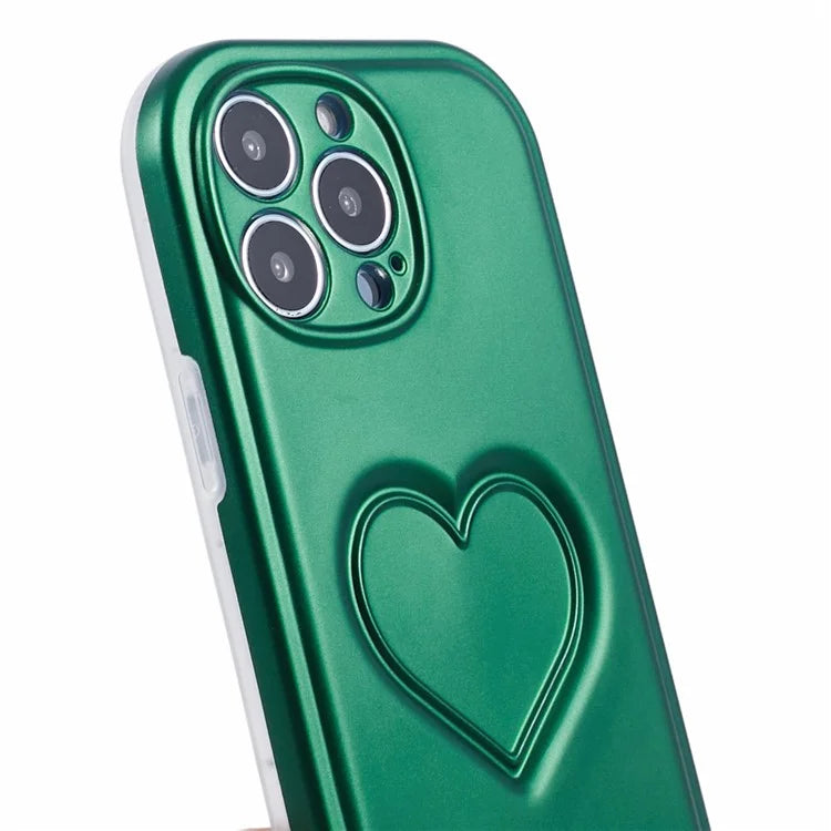 For iPhone 13 Pro TPU Case 3D Effect Heart Shape IMD Phone Cover