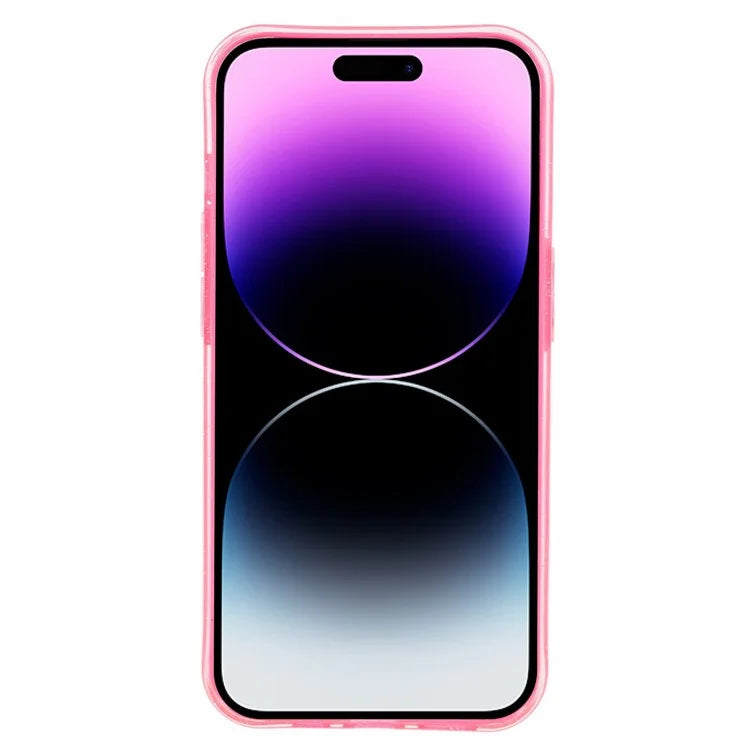 For iPhone 14 Pro Max Case Jelly TPU Glittery Anti-scratch Phone Back Cover