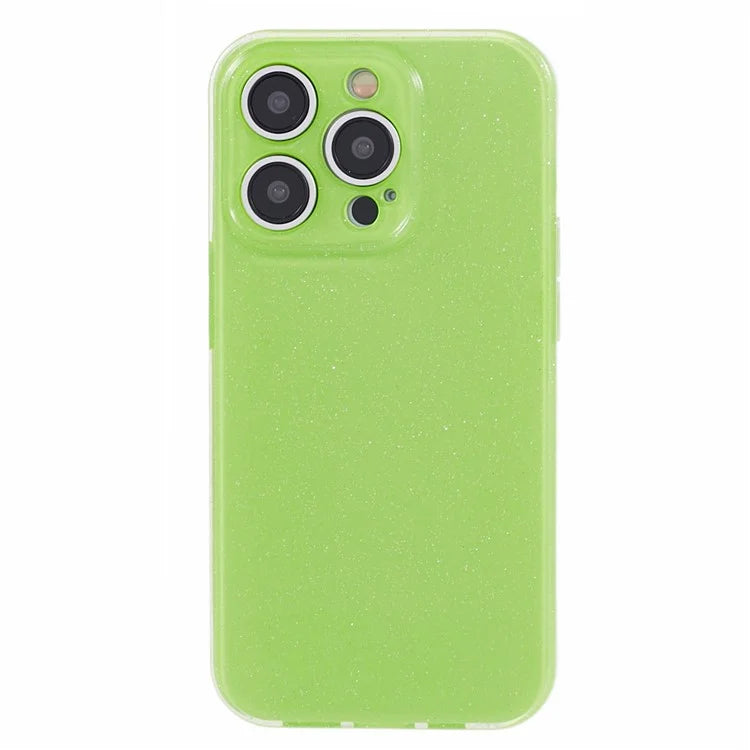 For iPhone 14 Pro Max Case Jelly TPU Glittery Anti-scratch Phone Back Cover