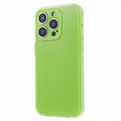 For iPhone 14 Pro Max Case Jelly TPU Glittery Anti-scratch Phone Back Cover