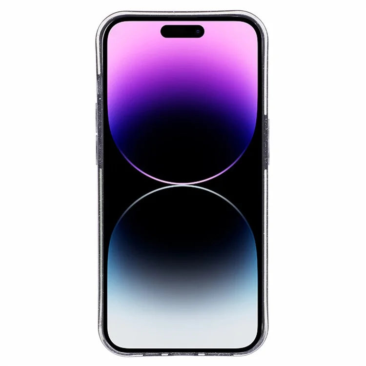 For iPhone 14 Pro Max Case Jelly TPU Glittery Anti-scratch Phone Back Cover