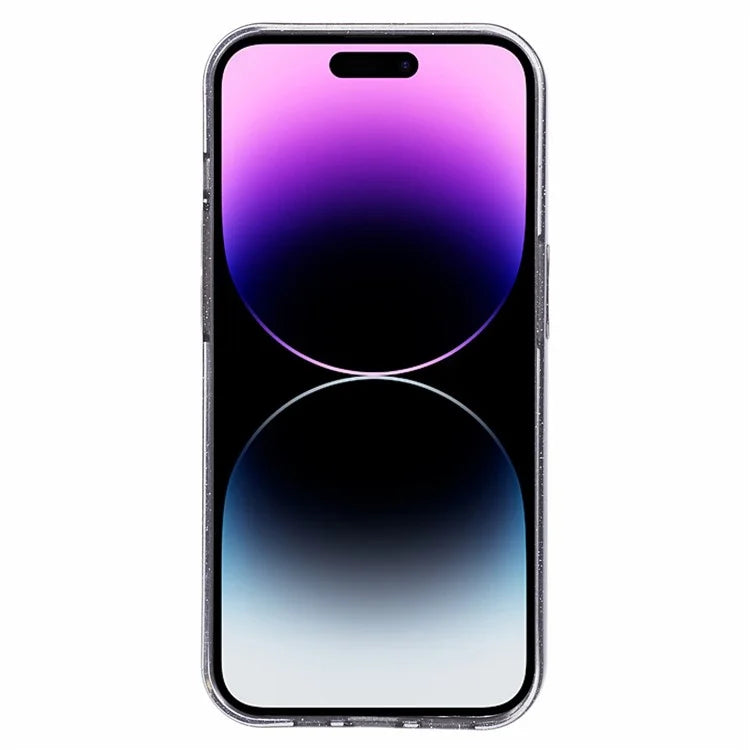 For iPhone 14 Pro Max Case Jelly TPU Glittery Anti-scratch Phone Back Cover