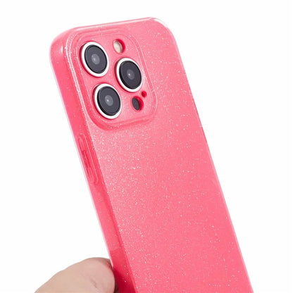 For iPhone 15 Pro Max Case Glitter Powder Flexible TPU Phone Protective Cover