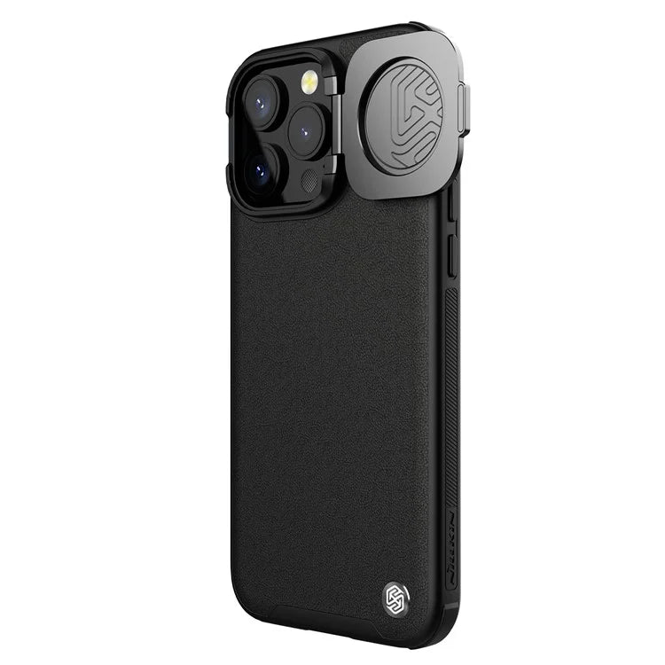 NILLKIN CamShield Prop For iPhone 15 Pro Max Case Camera Protection PU Leather+PC+TPU Phone Cover