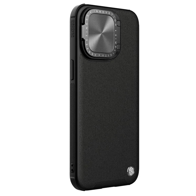 NILLKIN CamShield Prop For iPhone 15 Pro Max Case Camera Protection PU Leather+PC+TPU Phone Cover