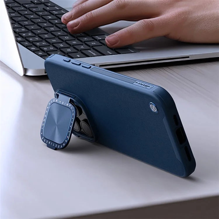 NILLKIN CamShield Prop For iPhone 15 Pro Max Case Camera Protection PU Leather+PC+TPU Phone Cover