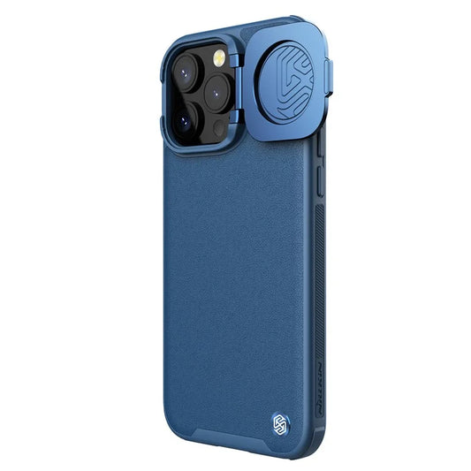 NILLKIN CamShield Prop For iPhone 15 Pro Max Case Lens Cover PU Leather+PC+TPU Magnetic Phone Cover