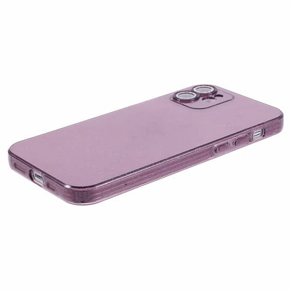 For iPhone 12 Case Anti-drop Glitter Powder TPU Phone Cover with Lens Protector