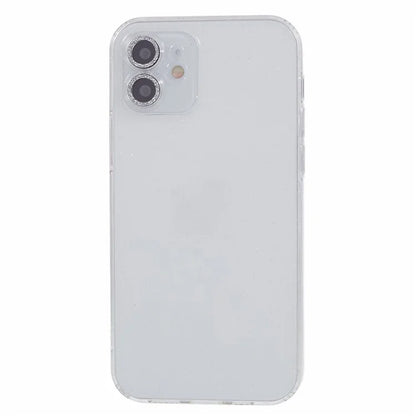 For iPhone 12 Case Anti-drop Glitter Powder TPU Phone Cover with Lens Protector