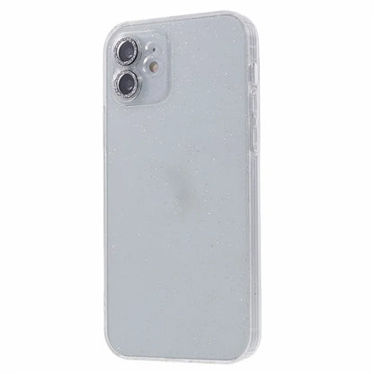 For iPhone 12 Case Anti-drop Glitter Powder TPU Phone Cover with Lens Protector