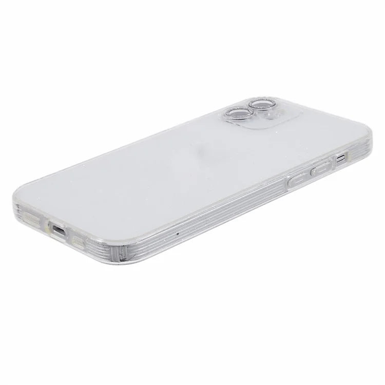 For iPhone 12 Case Anti-drop Glitter Powder TPU Phone Cover with Lens Protector