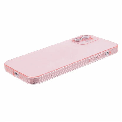 For iPhone 12 Case Anti-drop Glitter Powder TPU Phone Cover with Lens Protector