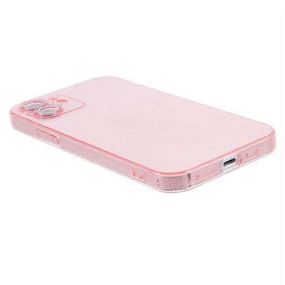 For iPhone 12 Case Anti-drop Glitter Powder TPU Phone Cover with Lens Protector