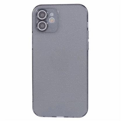 For iPhone 12 Case Anti-drop Glitter Powder TPU Phone Cover with Lens Protector