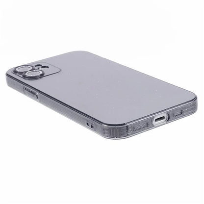 For iPhone 12 Case Anti-drop Glitter Powder TPU Phone Cover with Lens Protector