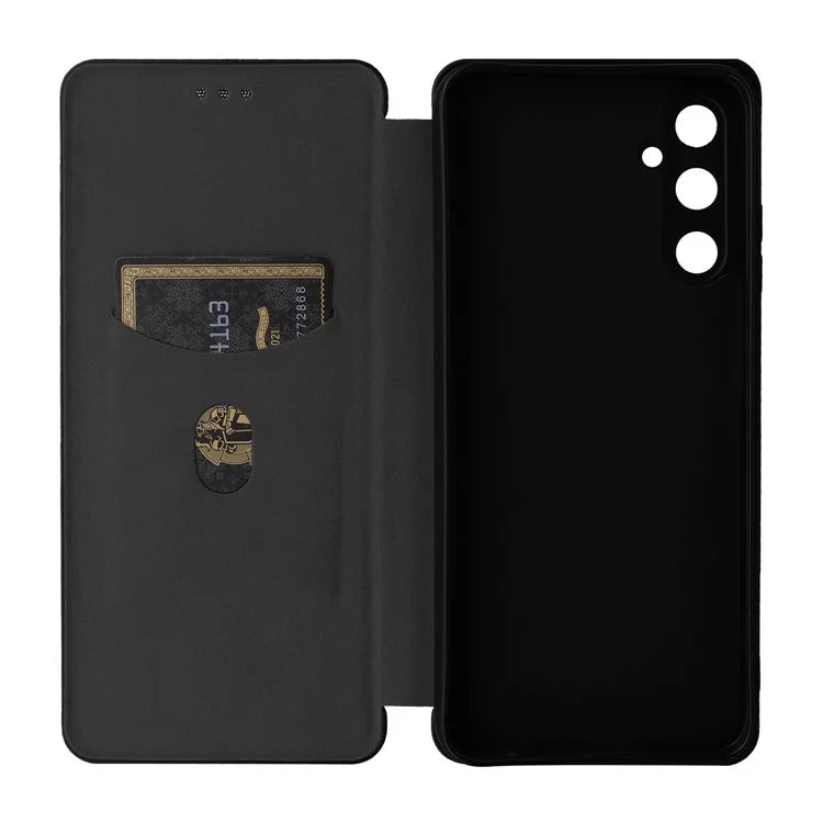 For Samsung Galaxy A05s 4G Case Carbon Fiber Texture PU Leather Phone Shell with Card Slot