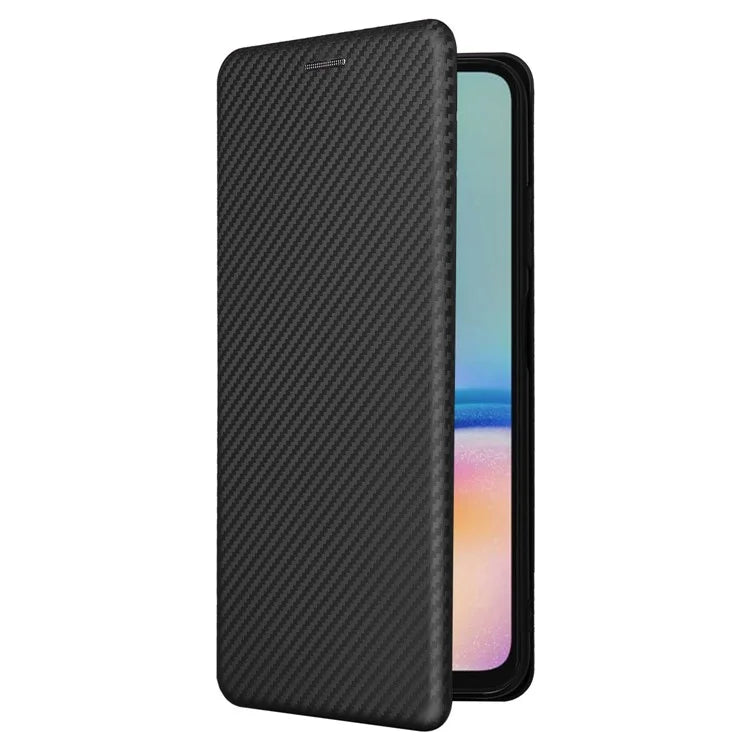 For Samsung Galaxy A05s 4G Case Carbon Fiber Texture PU Leather Phone Shell with Card Slot