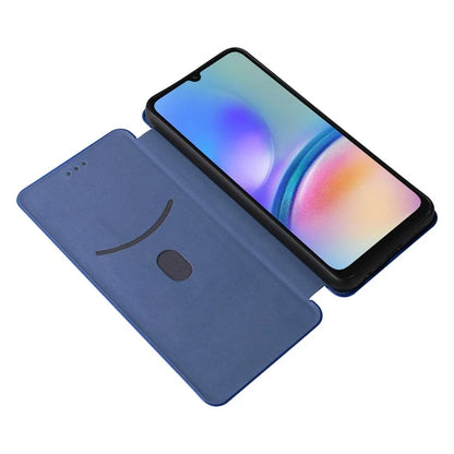 For Samsung Galaxy A05s 4G Case Carbon Fiber Texture PU Leather Phone Shell with Card Slot