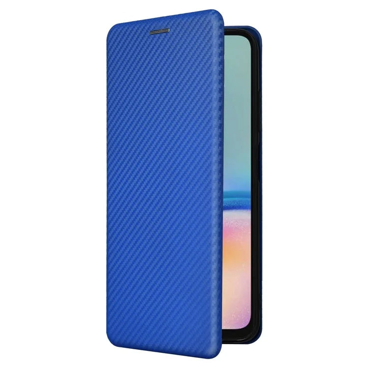 For Samsung Galaxy A05s 4G Case Carbon Fiber Texture PU Leather Phone Shell with Card Slot
