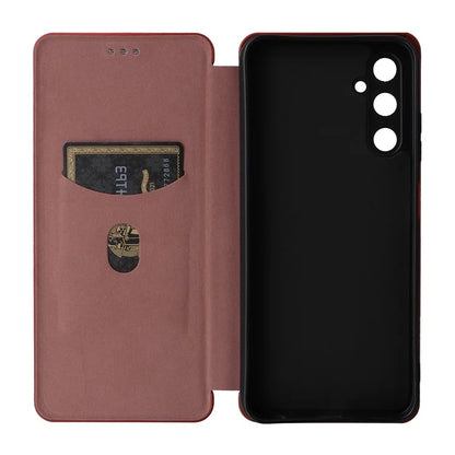 For Samsung Galaxy A05s 4G Case Carbon Fiber Texture PU Leather Phone Shell with Card Slot