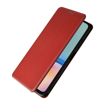 For Samsung Galaxy A05s 4G Case Carbon Fiber Texture PU Leather Phone Shell with Card Slot