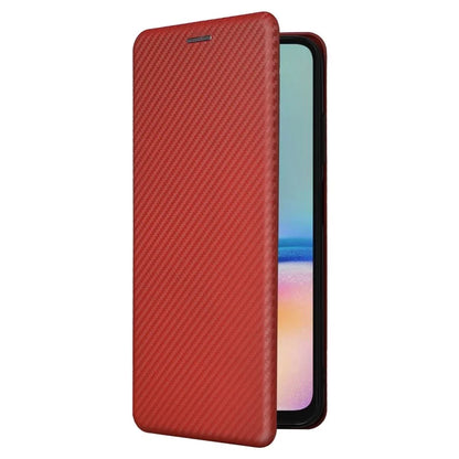 For Samsung Galaxy A05s 4G Case Carbon Fiber Texture PU Leather Phone Shell with Card Slot