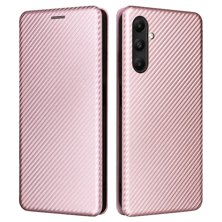 For Samsung Galaxy A05s 4G Case Carbon Fiber Texture PU Leather Phone Shell with Card Slot