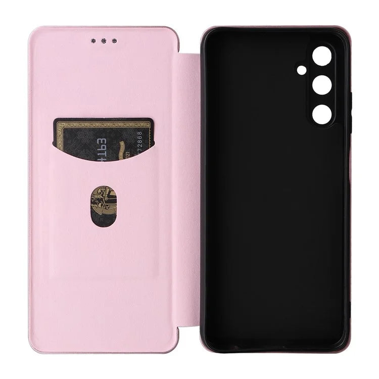 For Samsung Galaxy A05s 4G Case Carbon Fiber Texture PU Leather Phone Shell with Card Slot