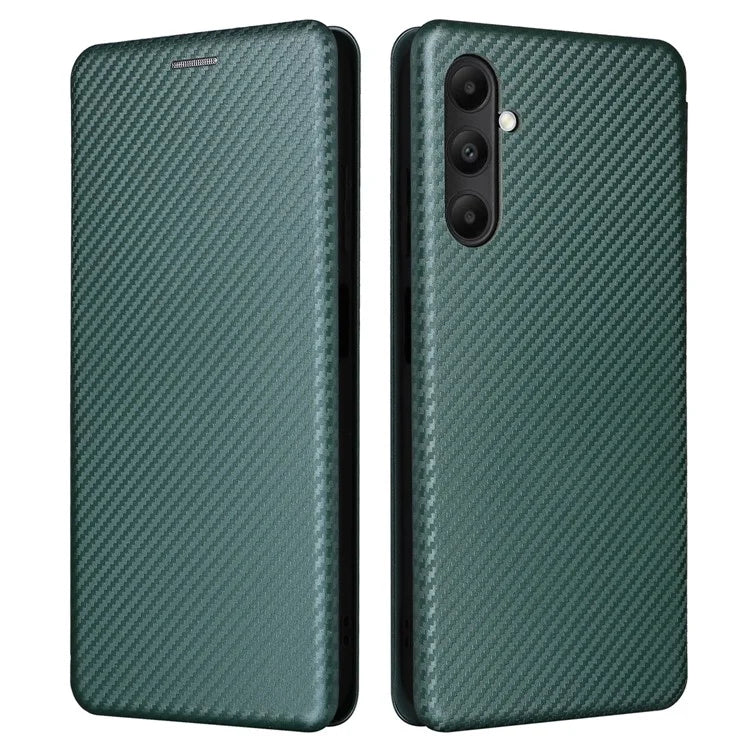 For Samsung Galaxy A05s 4G Case Carbon Fiber Texture PU Leather Phone Shell with Card Slot