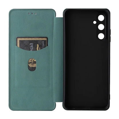 For Samsung Galaxy A05s 4G Case Carbon Fiber Texture PU Leather Phone Shell with Card Slot