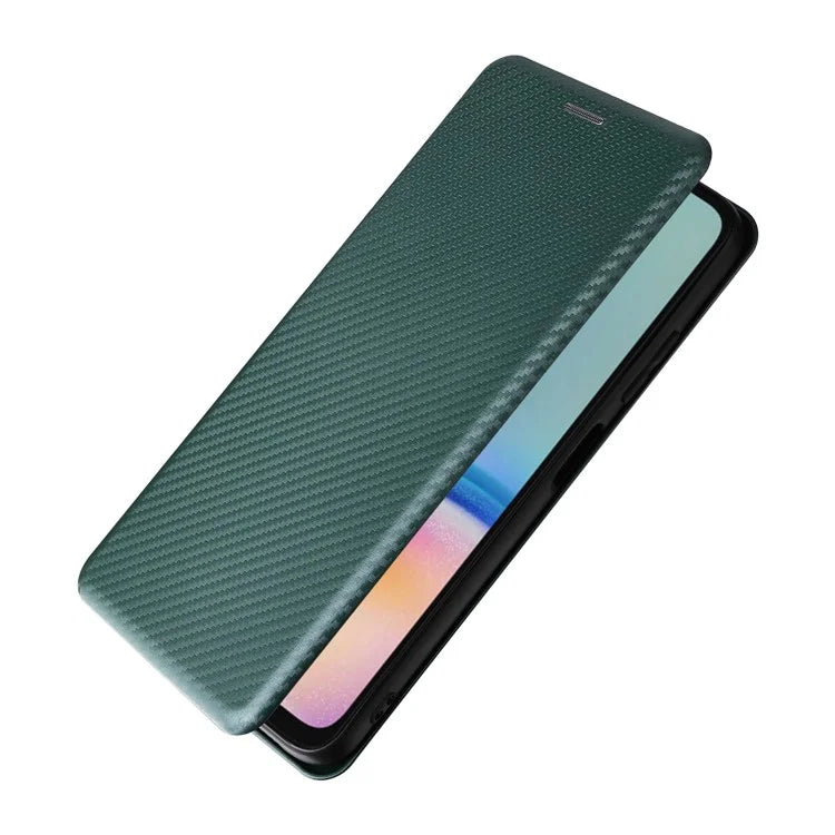 For Samsung Galaxy A05s 4G Case Carbon Fiber Texture PU Leather Phone Shell with Card Slot