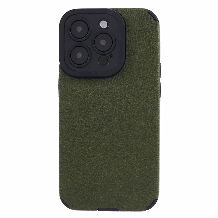 For iPhone 15 Pro Cover PU Leather Coated Shockproof TPU Phone Case
