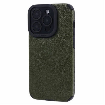 For iPhone 15 Pro Cover PU Leather Coated Shockproof TPU Phone Case