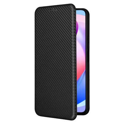 For Honor X6a 4G Case Card Holder Fall Proof Carbon Fiber Texture Leather Cover