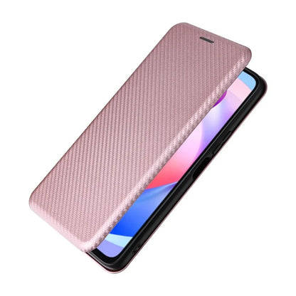 For Honor X6a 4G Case Card Holder Fall Proof Carbon Fiber Texture Leather Cover