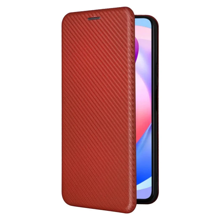 For Honor X6a 4G Case Card Holder Fall Proof Carbon Fiber Texture Leather Cover