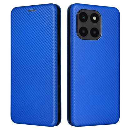 For Honor X6a 4G Case Card Holder Fall Proof Carbon Fiber Texture Leather Cover