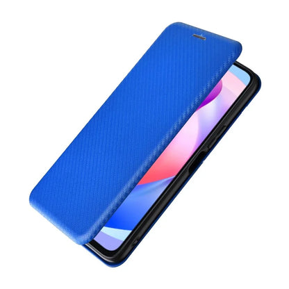 For Honor X6a 4G Case Card Holder Fall Proof Carbon Fiber Texture Leather Cover