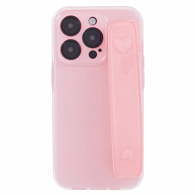 For iPhone 14 Pro Kickstand Case Glittery Soft TPU Phone Cover