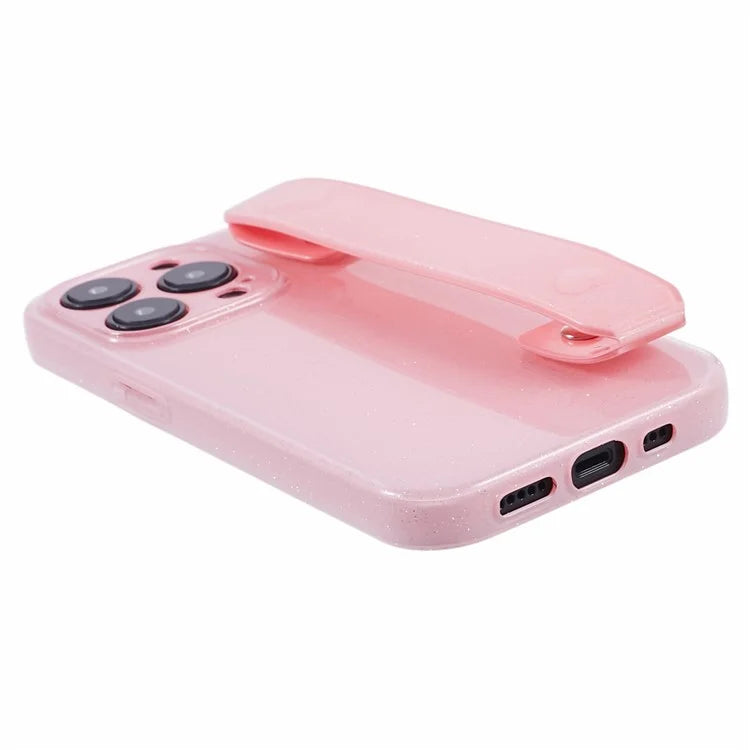 For iPhone 14 Pro Kickstand Case Glittery Soft TPU Phone Cover