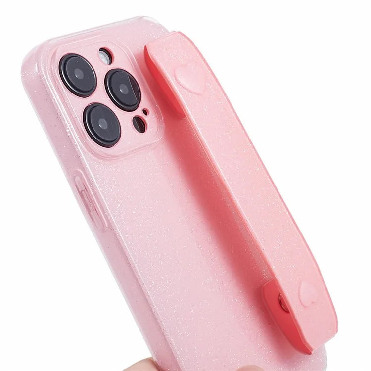 For iPhone 14 Pro Kickstand Case Glittery Soft TPU Phone Cover